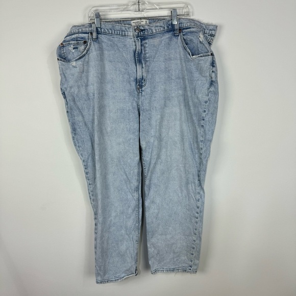 Abercrombie & Fitch Curve Love The Ankle Straight Ultra High Rise Denim Jeans - Picture 1 of 3